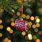 4" Shiny Metallic Red & Silver Glass Double Decker Bus Christmas Ornament